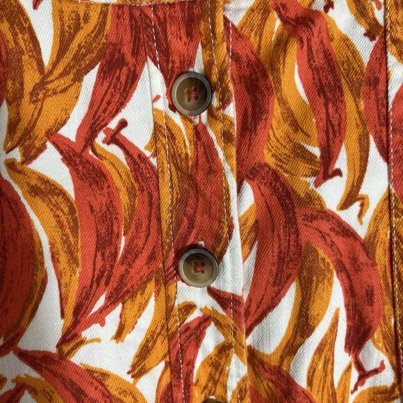 Maeve by Anthropologie Banana Grove Denim Midi Skirt Orange Size 10 Button - Picture 10 of 11